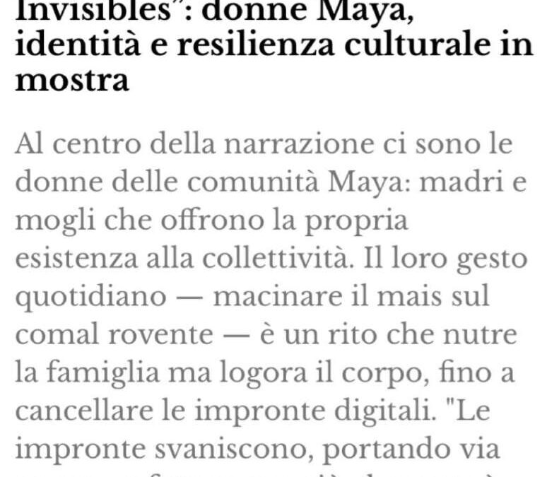 Il Guatemala alla Biennale di Venezia 2026 con “Las Invisibles”: donne Maya, identità e resilienza culturale in mostra.Il Giornale D'Italia | April 2026